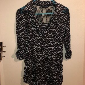 Black and white polka dot top